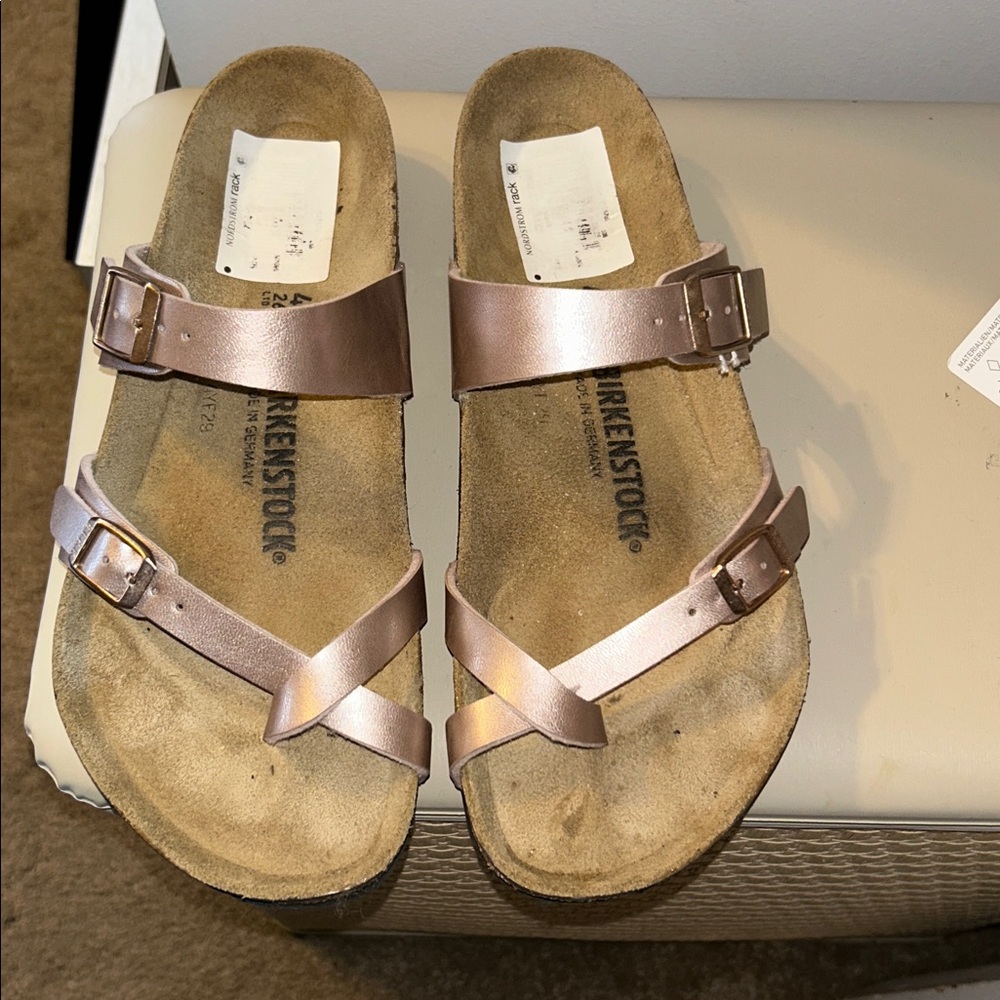 Birkenstock Mayari Birko-Flor Sandals Graceful Taupe Shimmer Women's Size 10